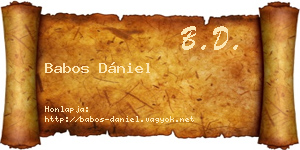 Babos Dániel névjegykártya